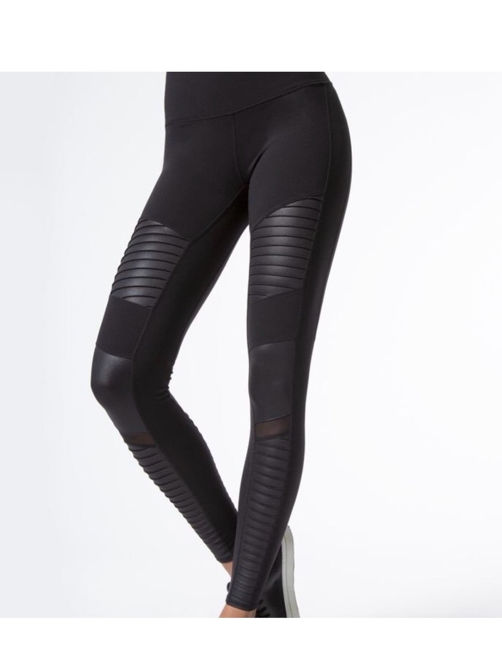 Alo High-Waist Black Moto Leggings - Women